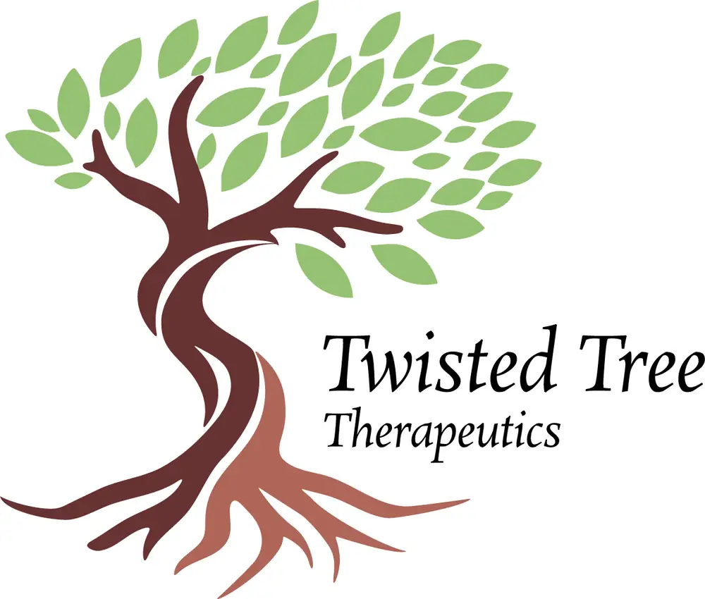 The horizontal lockup: the spiral tree mark beside the Twisted Tree Therapeutics wordmark in a serif face